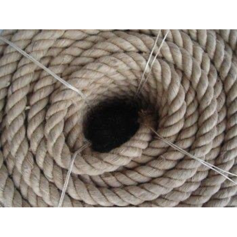 Канат джутовий тросовий звивки Діам. 35 мм. 50 метрів.