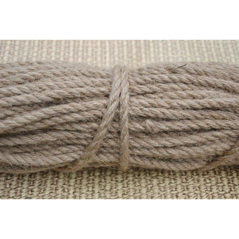 Канат лляний тросової звивки Діам. 8мм. 50 метрів.