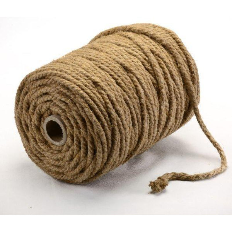 Канат джутовий тросової звивки Діам. 10 мм. 100 метрів.