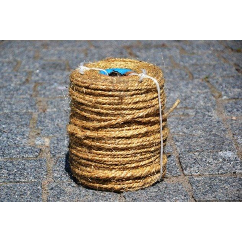 Канат сизалевий тросової звивки Діам. 5мм. 200 метрів.
